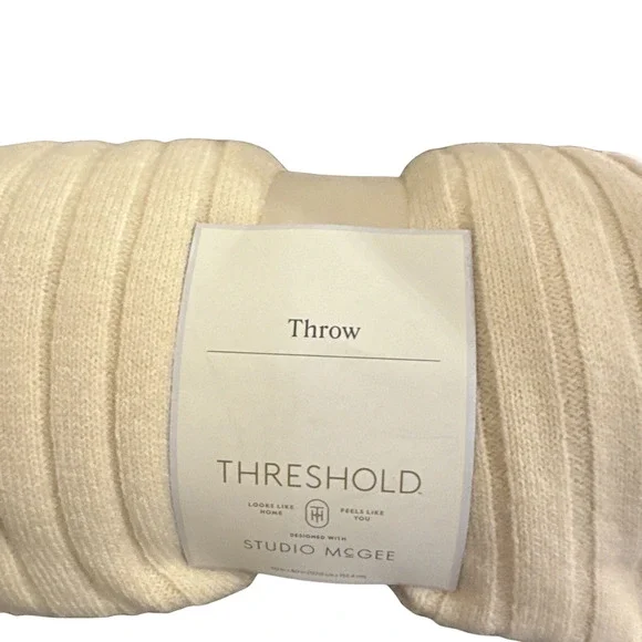 Threshold Cream Throw Studio McGee 50" x 60" Wrap Up & Stay Warm - Picture 2 of 5